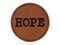 Hope Fun Text Round Iron-On Engraved Faux Leather Patch Applique - 2.5"